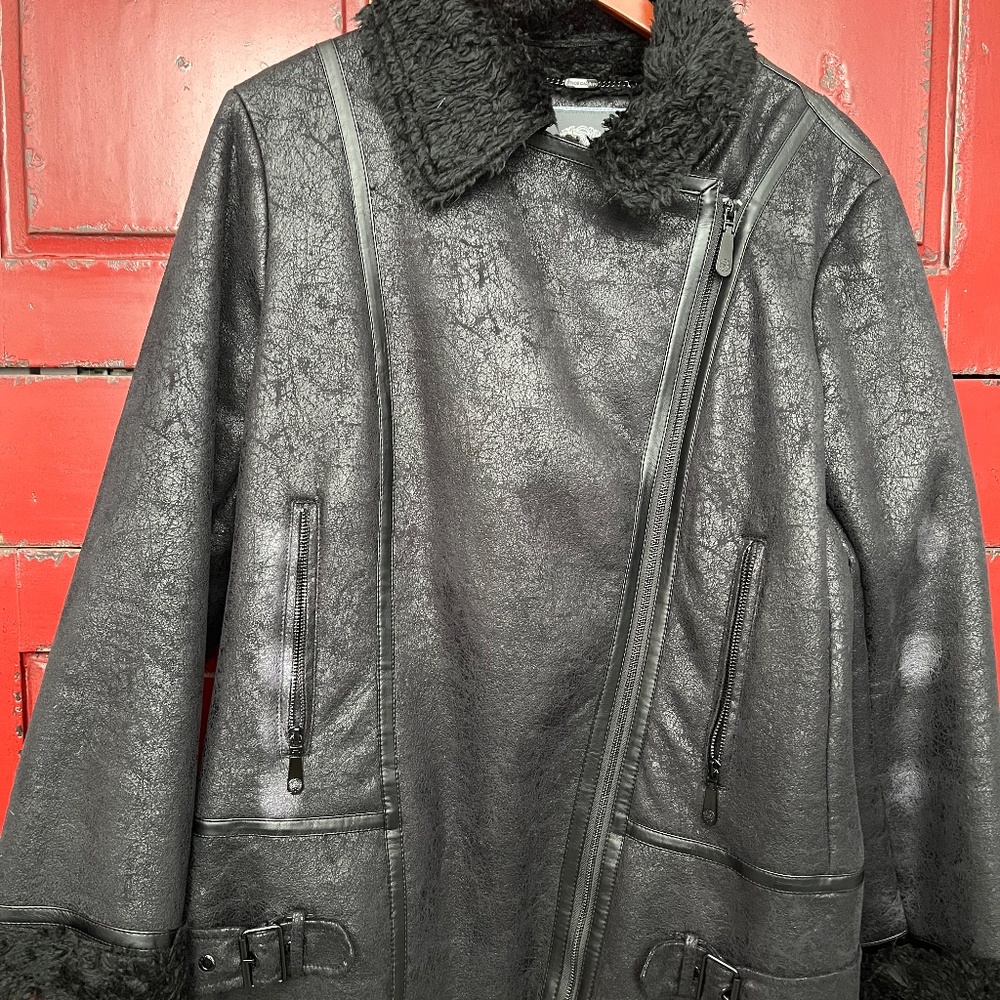 Vince Camuto Women's Black Faux Black Suede Jacket